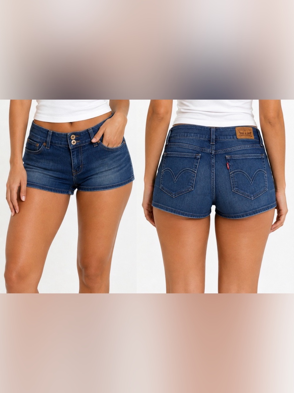 Levi's Dark Blue Low-Rise Shorts
